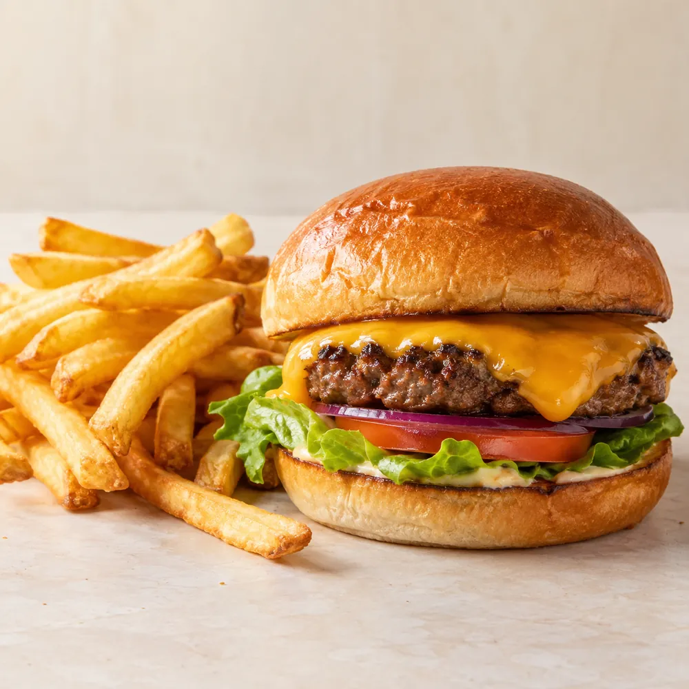 Hamburguesa simple con papas
